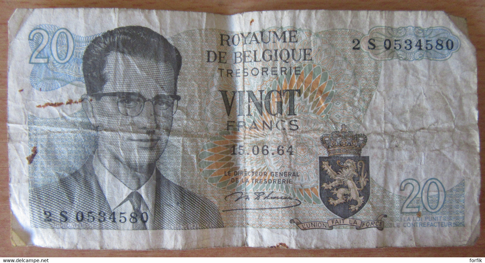 Belgique - Billet 20 Francs 1964 - Date 15.06.1964 - Otros & Sin Clasificación