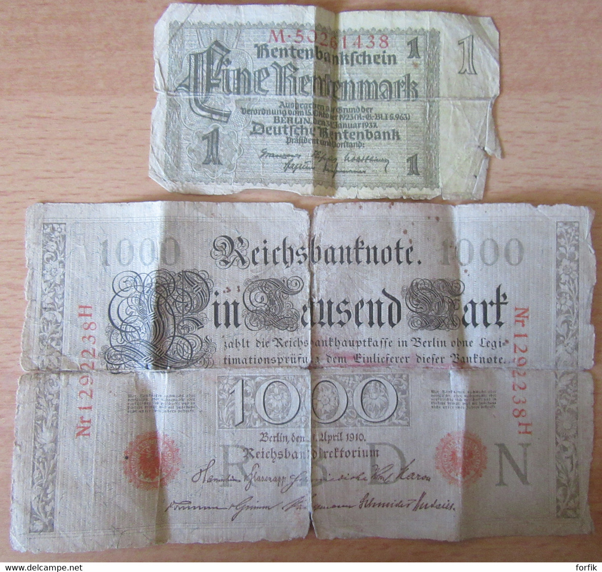 Allemagne / Deutschland - 2 Billets Dont 1000 Mark 1910 - Usagés - Collections