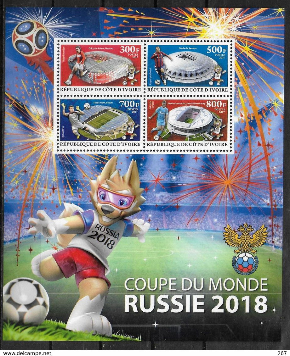 COTE D IVOIRE  Feuillet  N°  * * Cup 2018    Fussball  Soccer Football Stades - 2018 – Russia