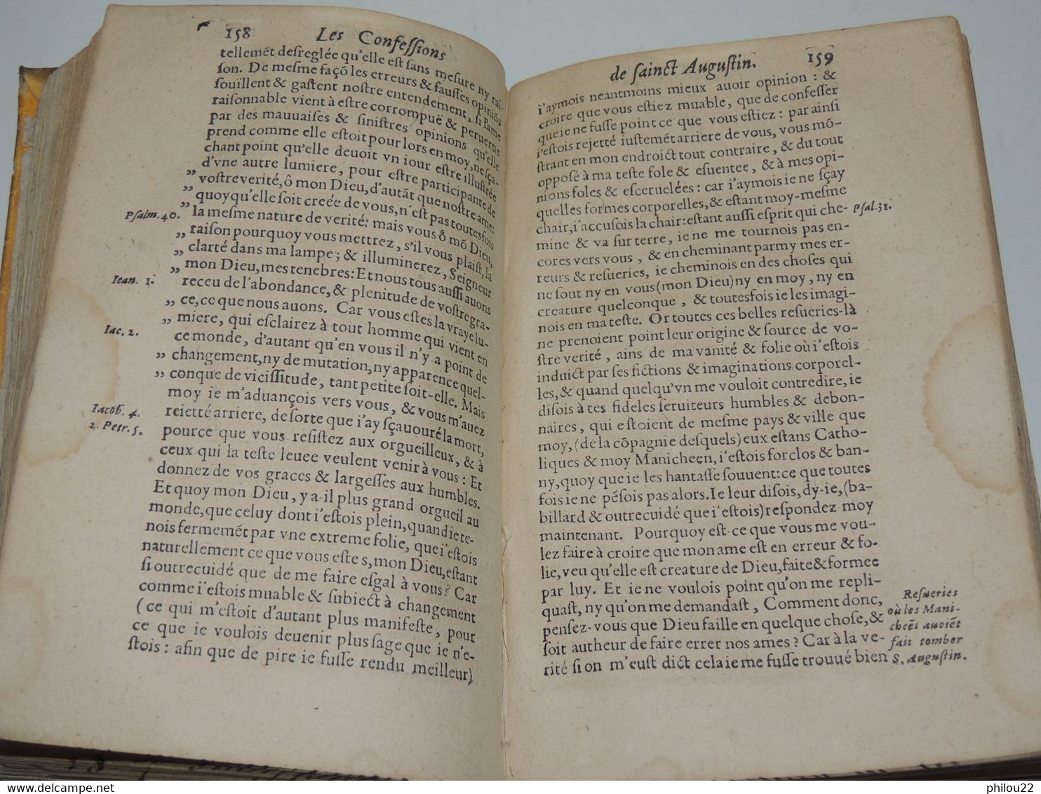 LES CONFESSIONS DE SAINT-AUGUSTIN - In-8 parchemin 1621