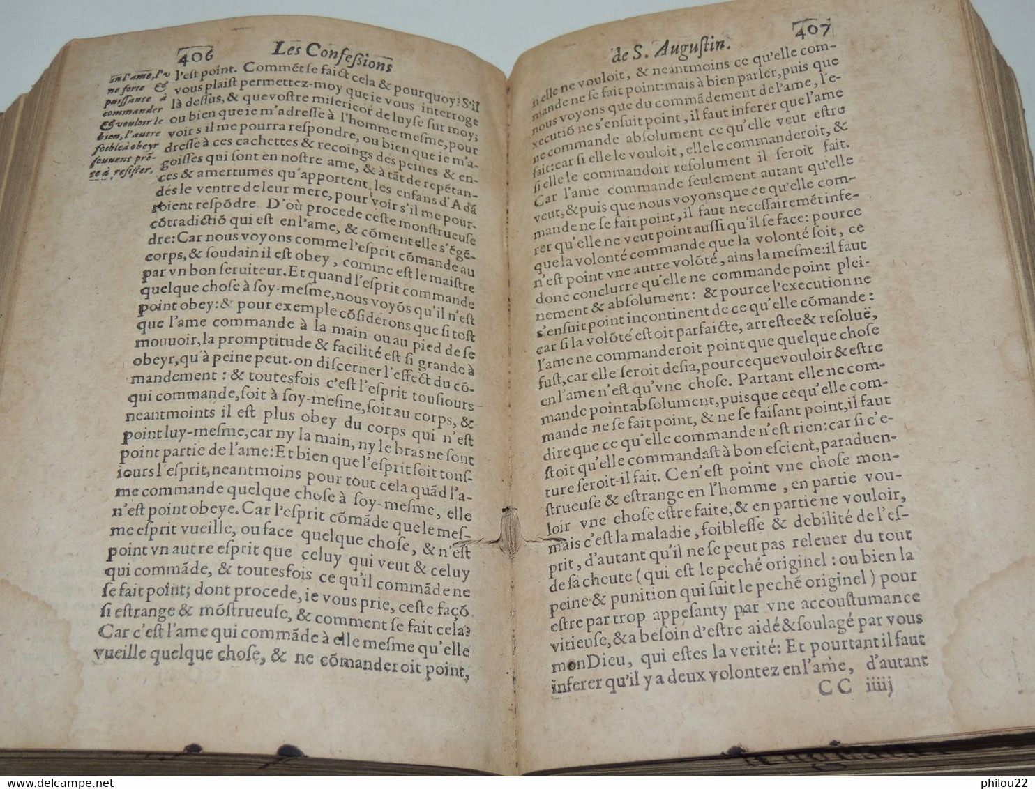 LES CONFESSIONS DE SAINT-AUGUSTIN - In-8 parchemin 1621