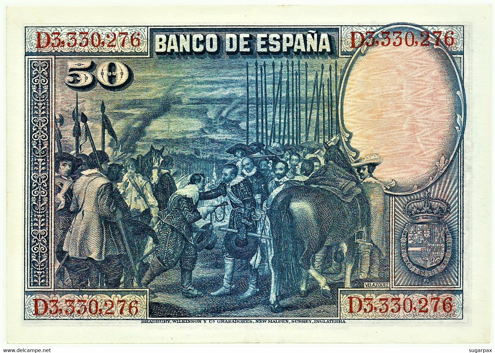 ESPAÑA - 50 Pesetas - 15.08.1928 - Pick 75.c - Serie D - Diego Velázquez - Kingdom - 50 Pesetas