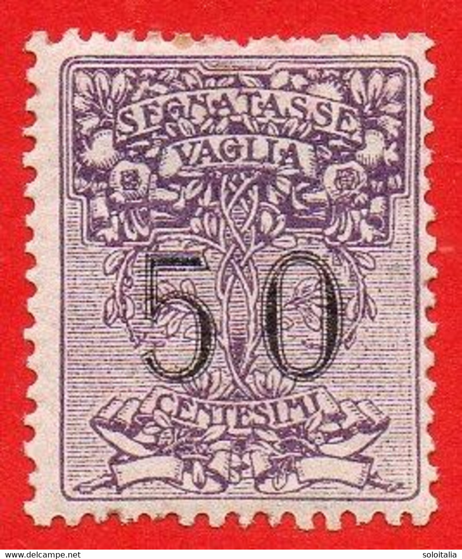 1924 (3) Segnatasse Per Vaglia Soggetti Allegorici Cent. 50 Nuovo Linguellato Difetti In Dentellatura - Vaglia Postale