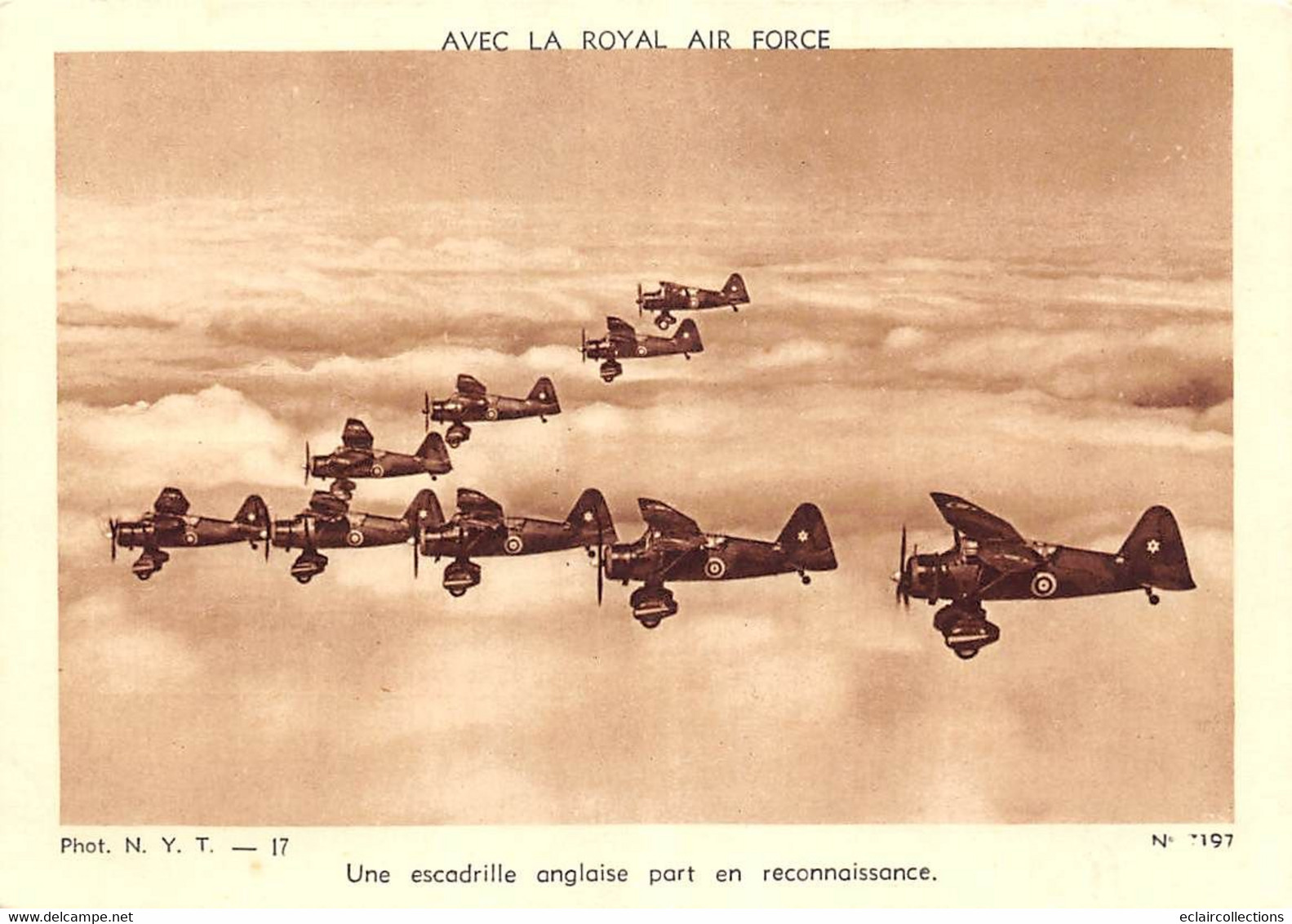 Militaria:   Guerre 39/45.  Avec la Royal Air Force  6 cartes   (Voir scan)