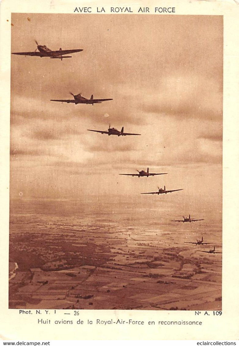 Militaria:   Guerre 39/45.  Avec la Royal Air Force  6 cartes   (Voir scan)