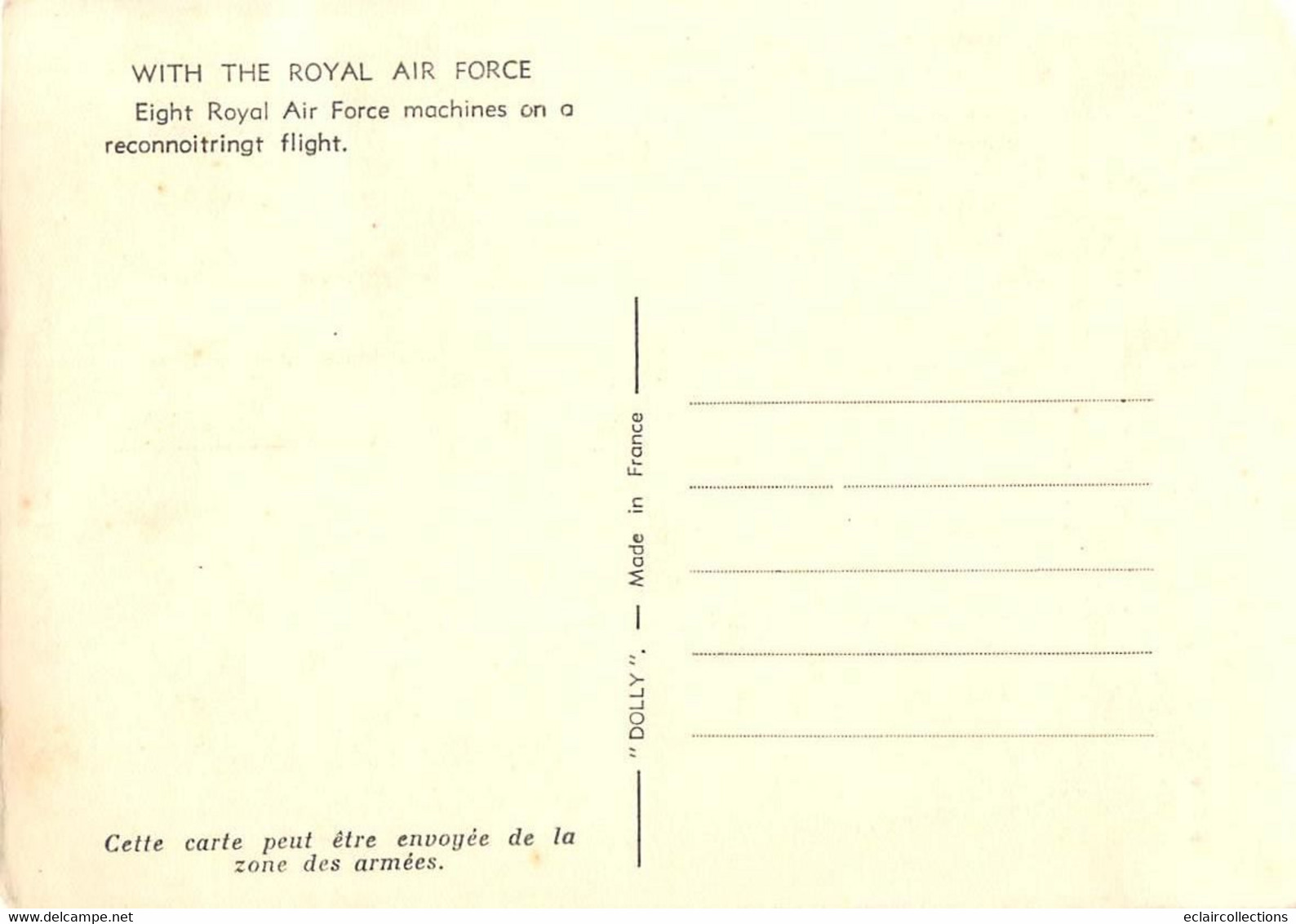 Militaria:   Guerre 39/45.  Avec la Royal Air Force  6 cartes   (Voir scan)