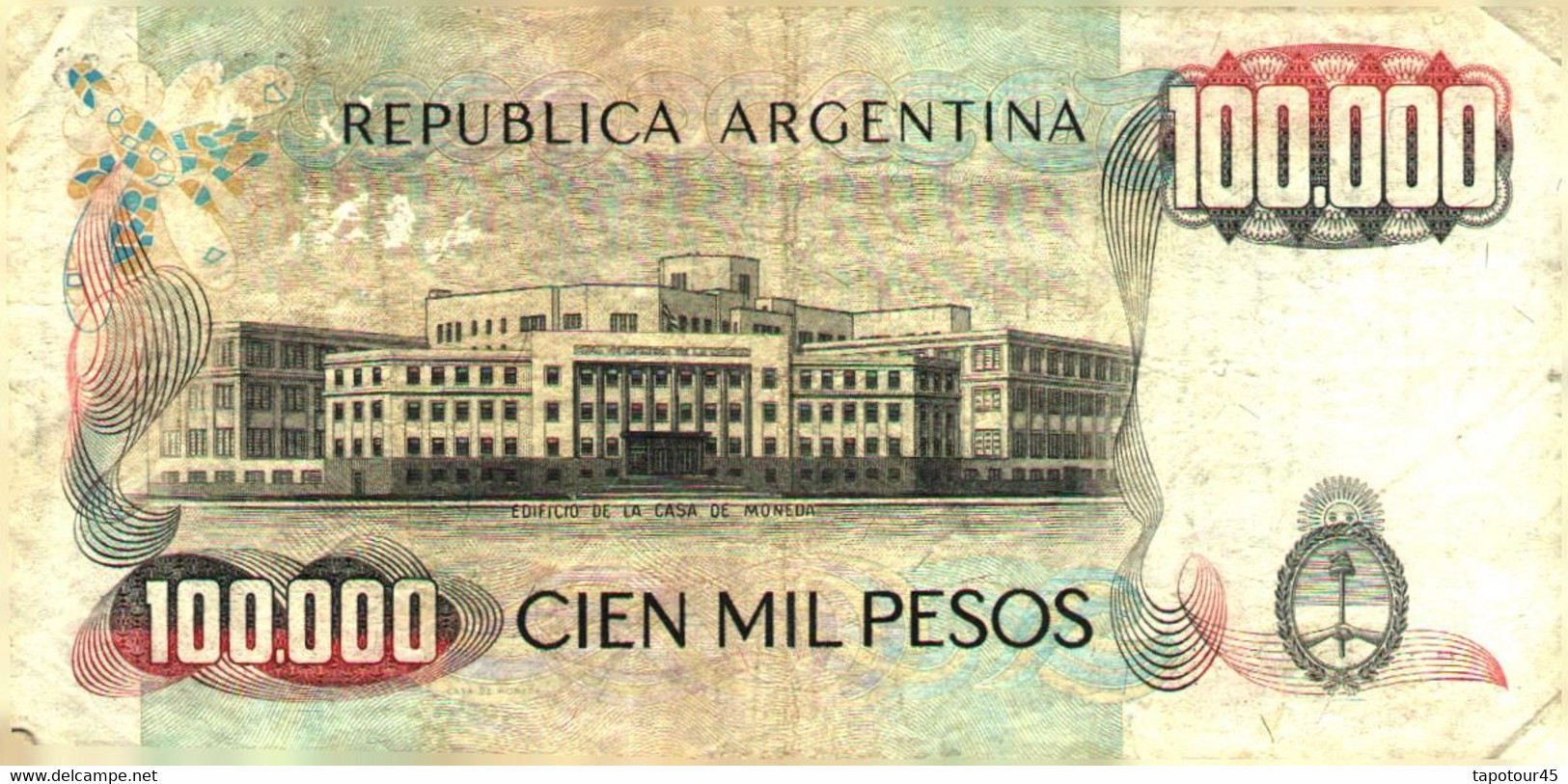 Billet >  Argentine > 100 000 Pesos - Argentina