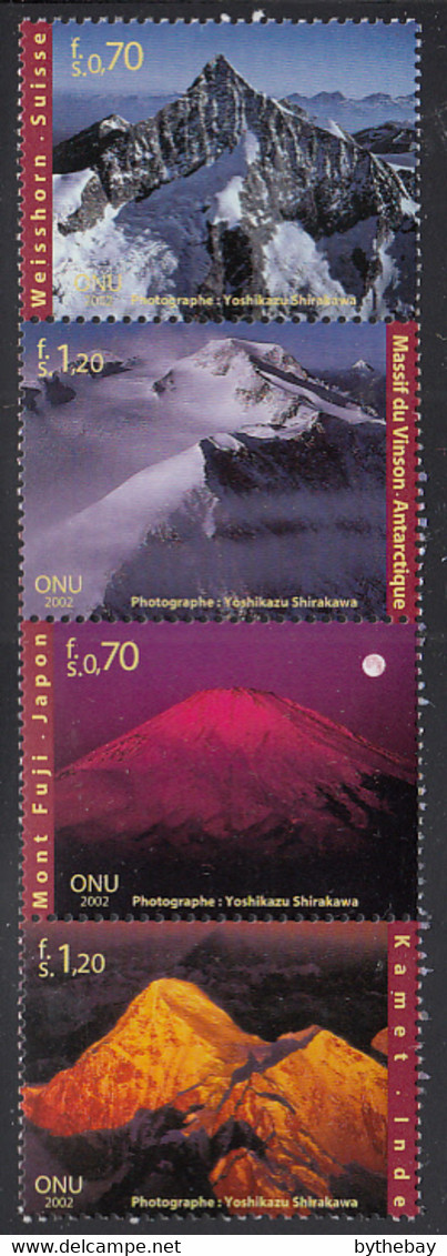 United Nations Geneva 2002 MNH Sc #395a International Year Of Mountains Strip Of 4 - Nuovi