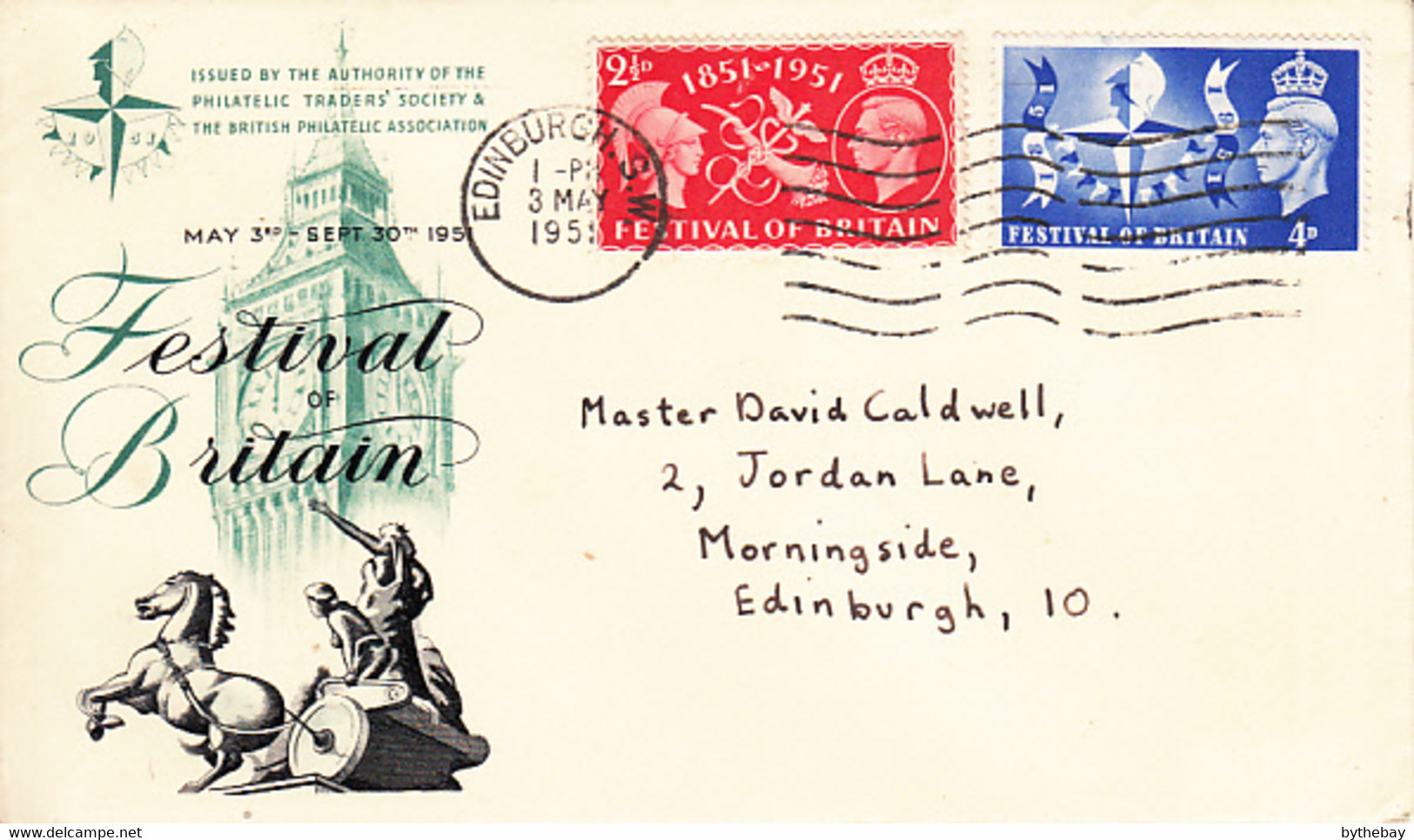 Great Britain 1951 FDC Sc #290-#291 Festival Of Britain - ....-1951 Pre-Elizabeth II