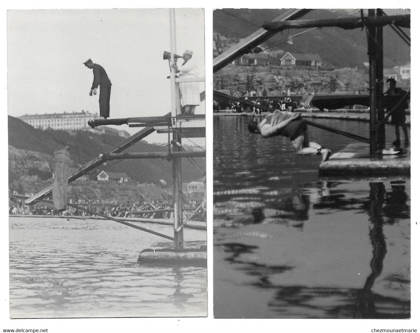 SCARBOROUGH (ANGLETERRE) - GAUTIER ALBERT COLLARD - NAGEUR PIEDS ET MAINS ENCHAINES SURNOMME HOUDINI - 2 CARTES PHOTOS - Scarborough