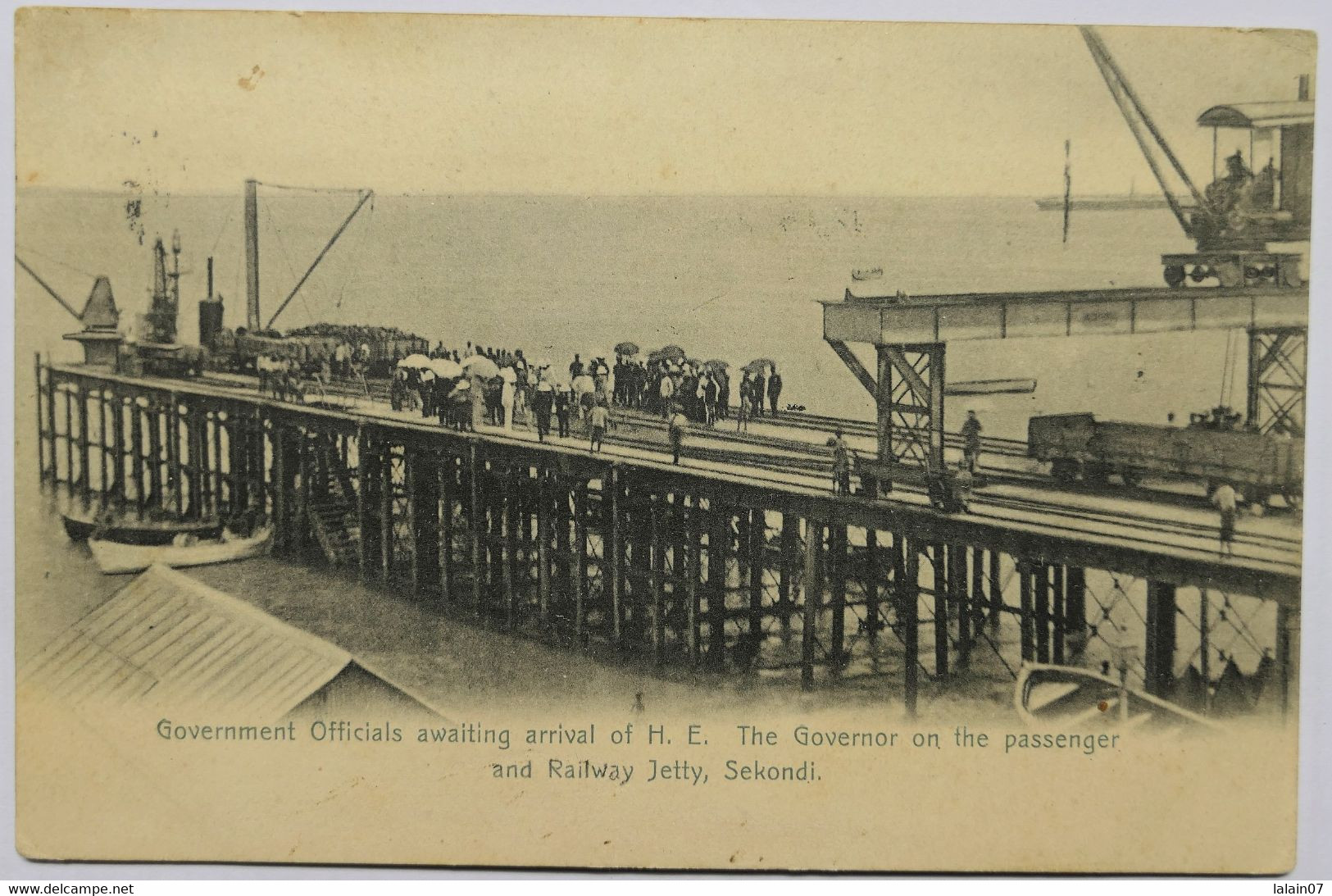 C. P. A. : GHANA : Government Officials Awaiting Arrival Of H. E. The Governor On The Passenger, SEKONDI , Stamp In 1909 - Ghana - Gold Coast