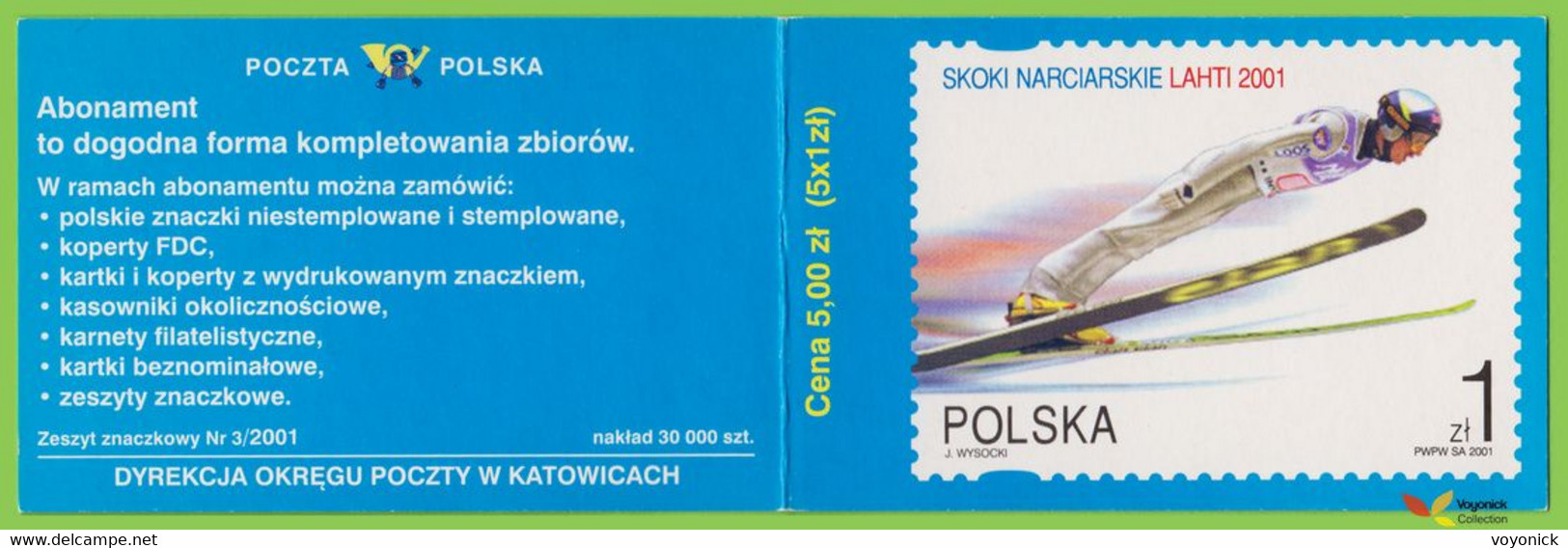 Voyo POLAND 2001 Set Of 3 Booklets Adam Malysz - Lahti (**)  MINT Mi#3878-3780 - Postzegelboekjes