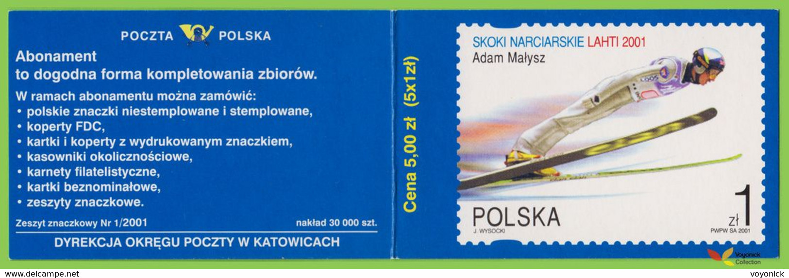 Voyo POLAND 2001 Set Of 3 Booklets Adam Malysz - Lahti (**)  MINT Mi#3878-3780 - Libretti
