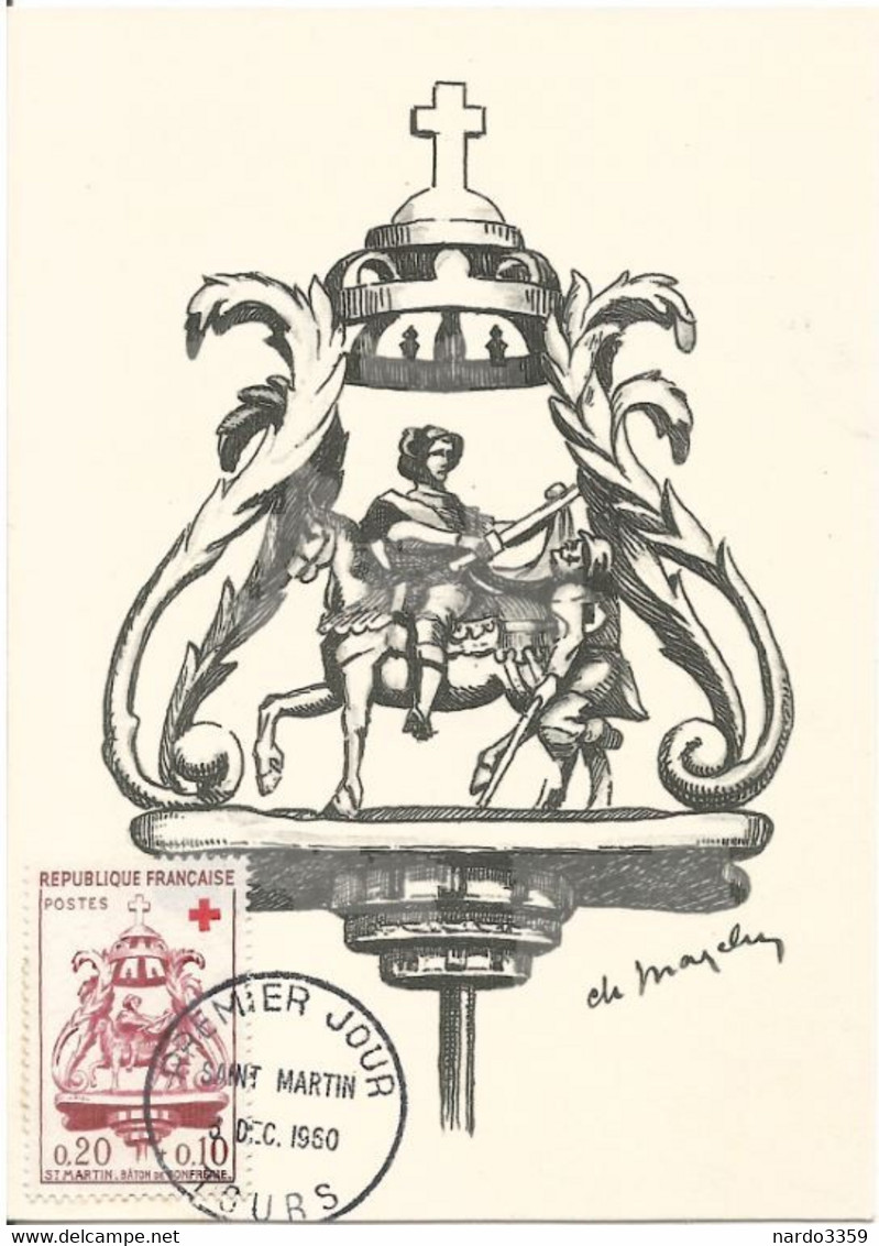 Lot Carte-maximum Et Enveloppe Premier Jours Croix Rouge Charité De Saint Martin - 1960-1969