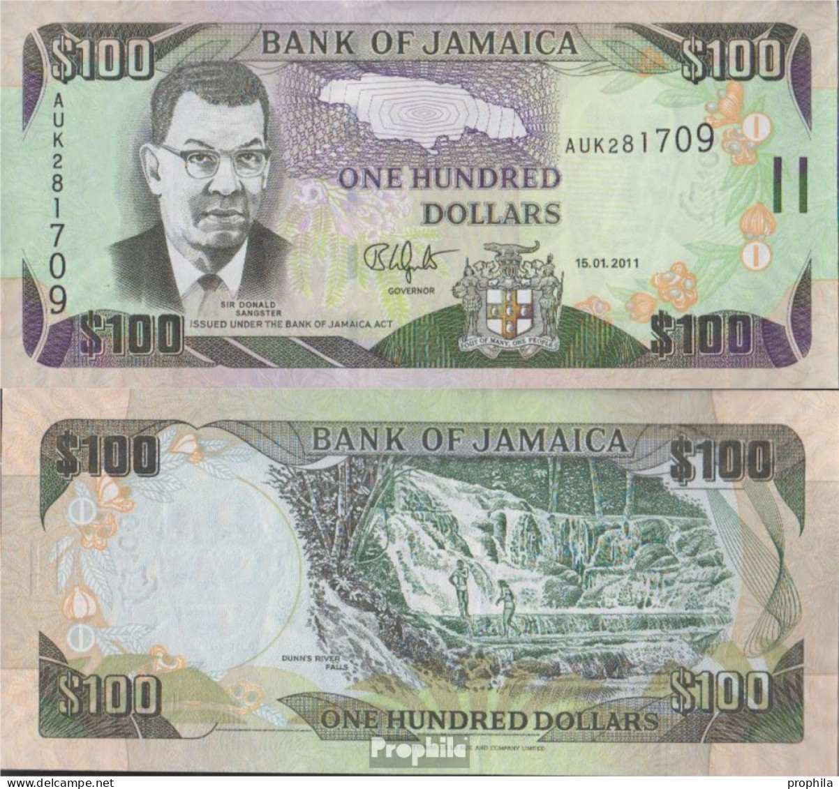 Jamaica Pick-Nr: 84f Bankfrisch 2011 100 Dollars - Jamaica