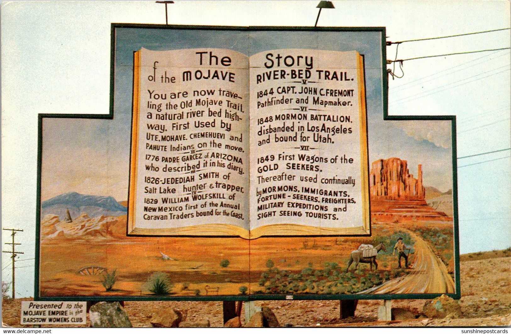Roadside Marker "The Story Of The Mojave River Bed Trail" - American Roadside