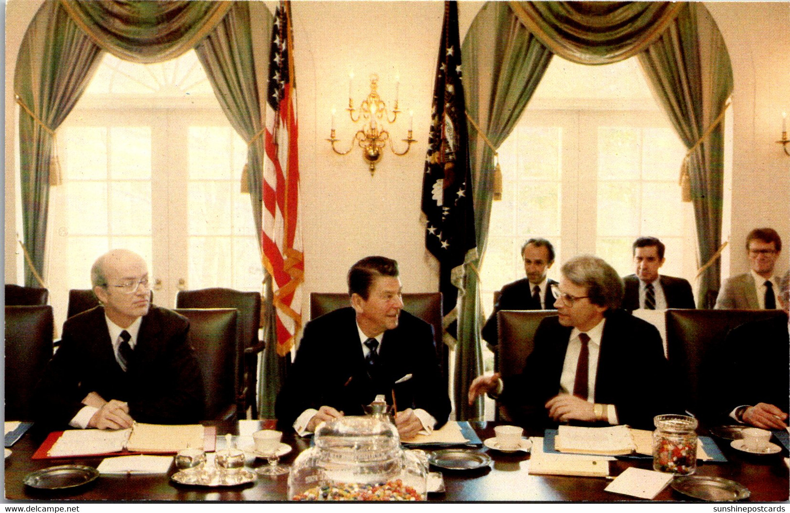 President Reagan Cabinet Meeting Secretary James Watts And David Stockman - Presidenten