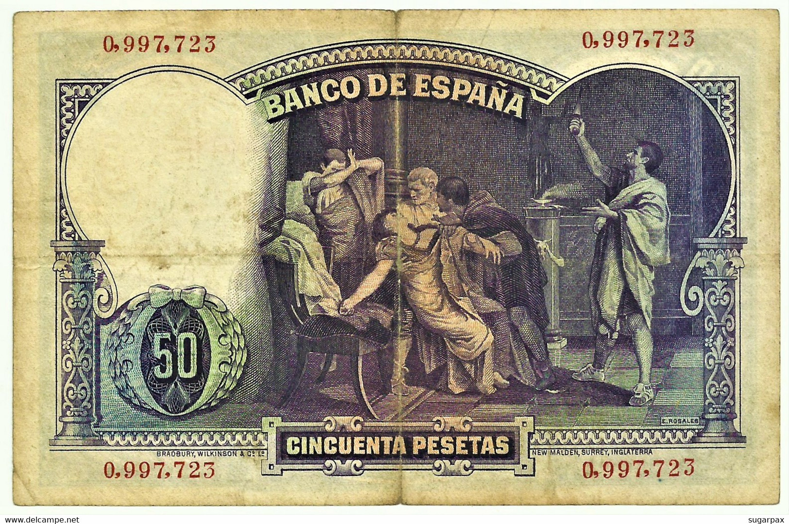 ESPAÑA - 50 Pesetas - 25.04.1931 - Pick 82 - Eduardo Rosales - II Republica - 50 Pesetas