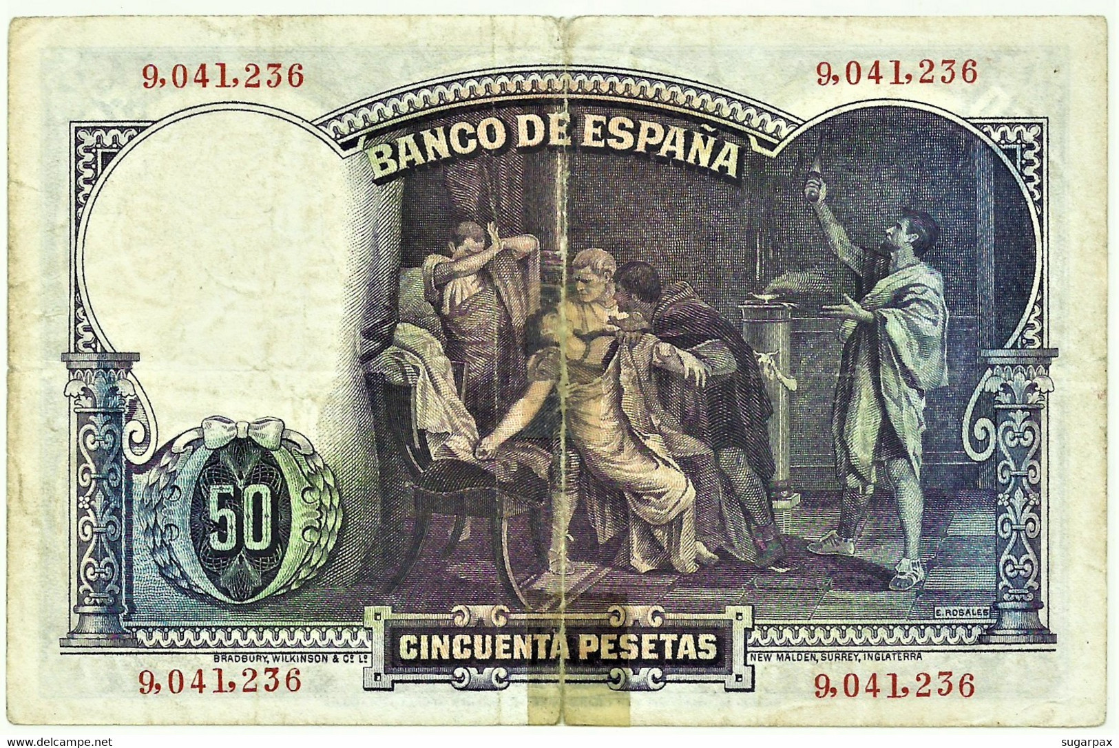 ESPAÑA - 50 Pesetas - 25.04.1931 - Pick 82 - Eduardo Rosales - II Republica - 50 Peseten