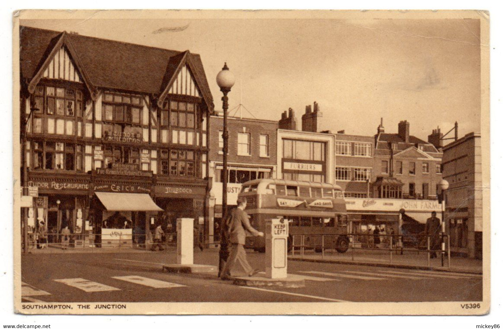 UK--SOUTHAMPTON --1955--The Junction (animée, Commerces,bus)...timbre....cachet......à Saisir - Southampton