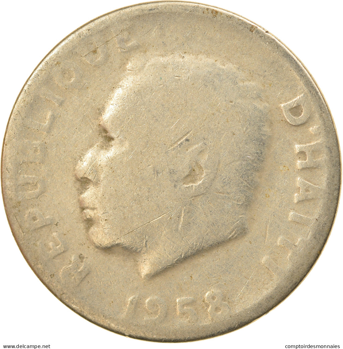 Monnaie, Haïti, 5 Centimes, 1958, B+, Copper-Nickel-Zinc, KM:62 - Haiti