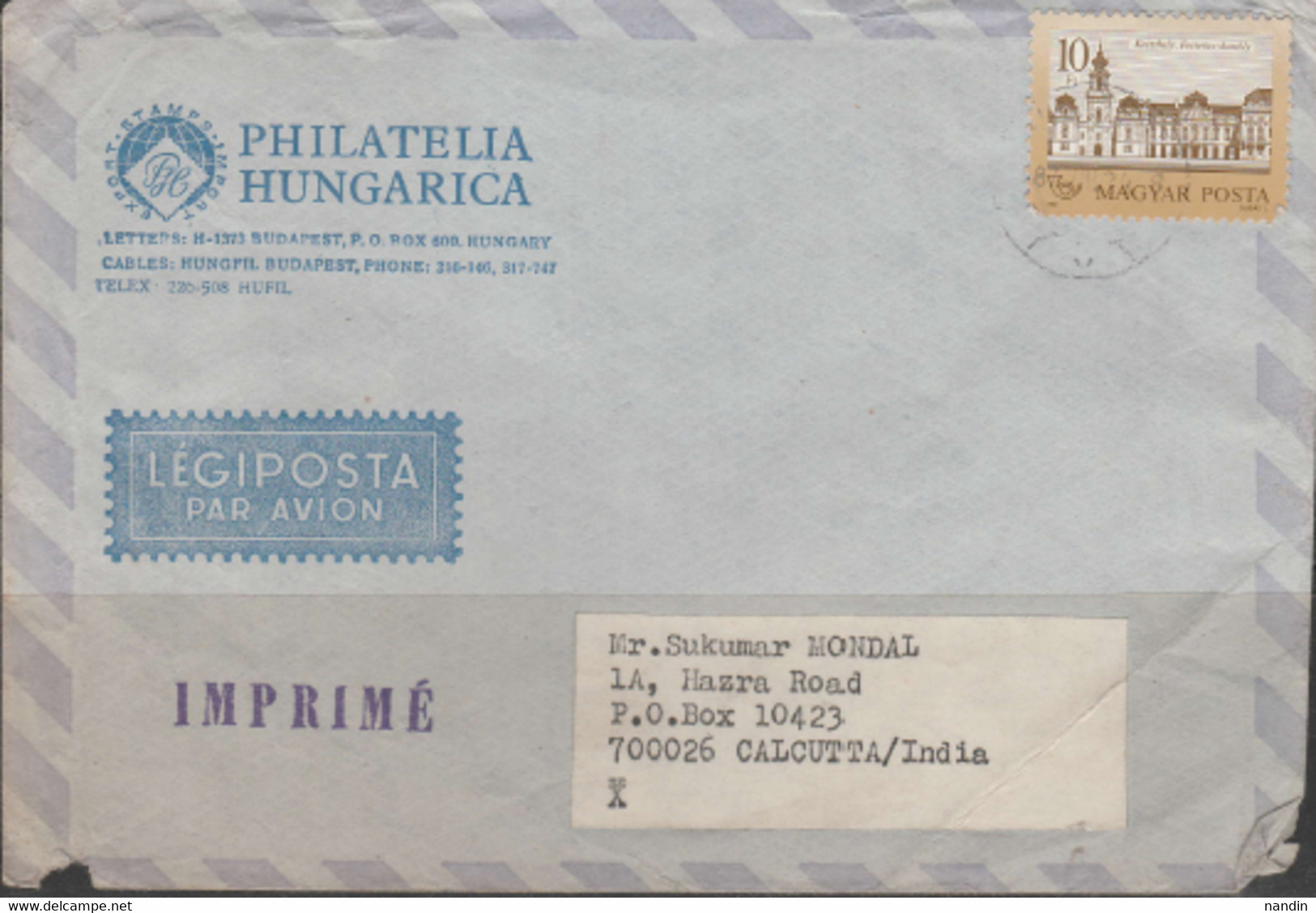 1987 COVER FROM HUNGARY  TO INDIA FRANKED WITH STAMPS ON CASTLE/ARCHITECTURE.BUILDING - Covers & Documents