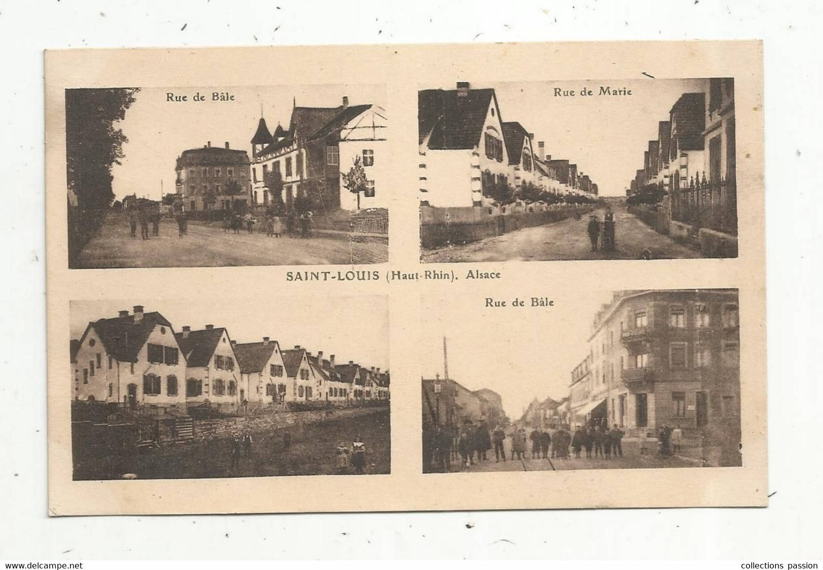 Cp , 68 , SAINT LOUIS , Multi Vues , Voyagée 1945 - Saint Louis