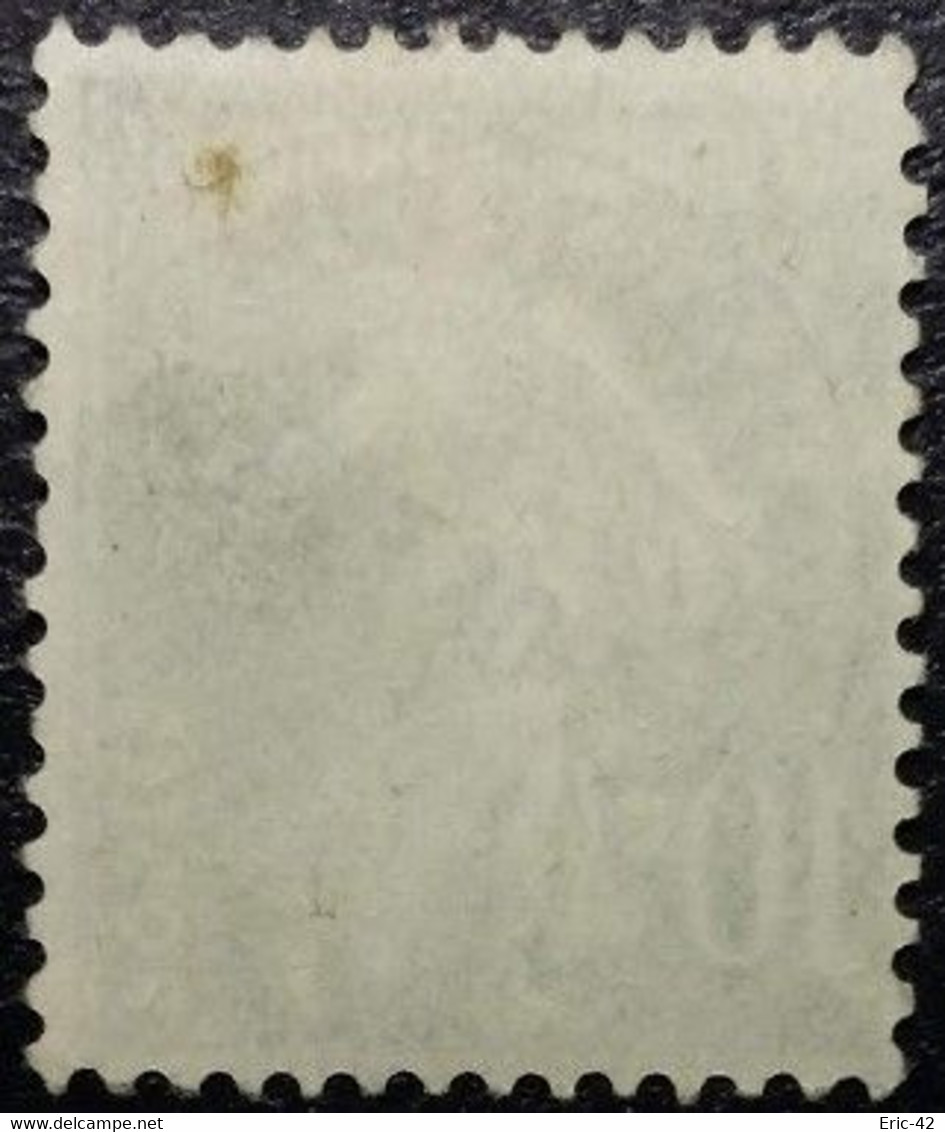 France Préoblitéré N 56a Semeuse 10 C Vert Type III(p) (Surcharge Fine) Sans Gomme. - 1893-1947