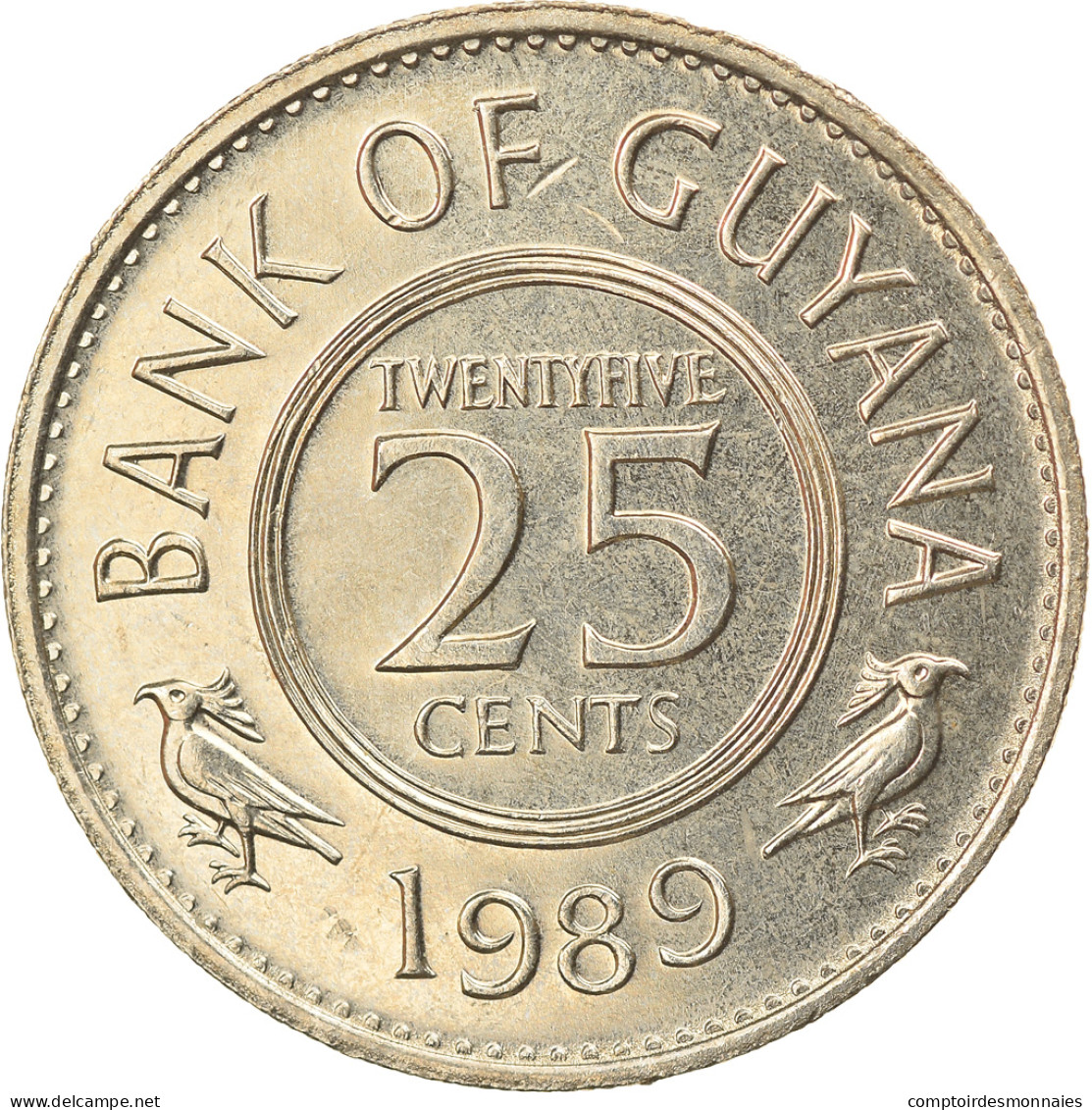 Monnaie, Guyana, 25 Cents, 1989, SUP, Copper-nickel, KM:34 - Guyana