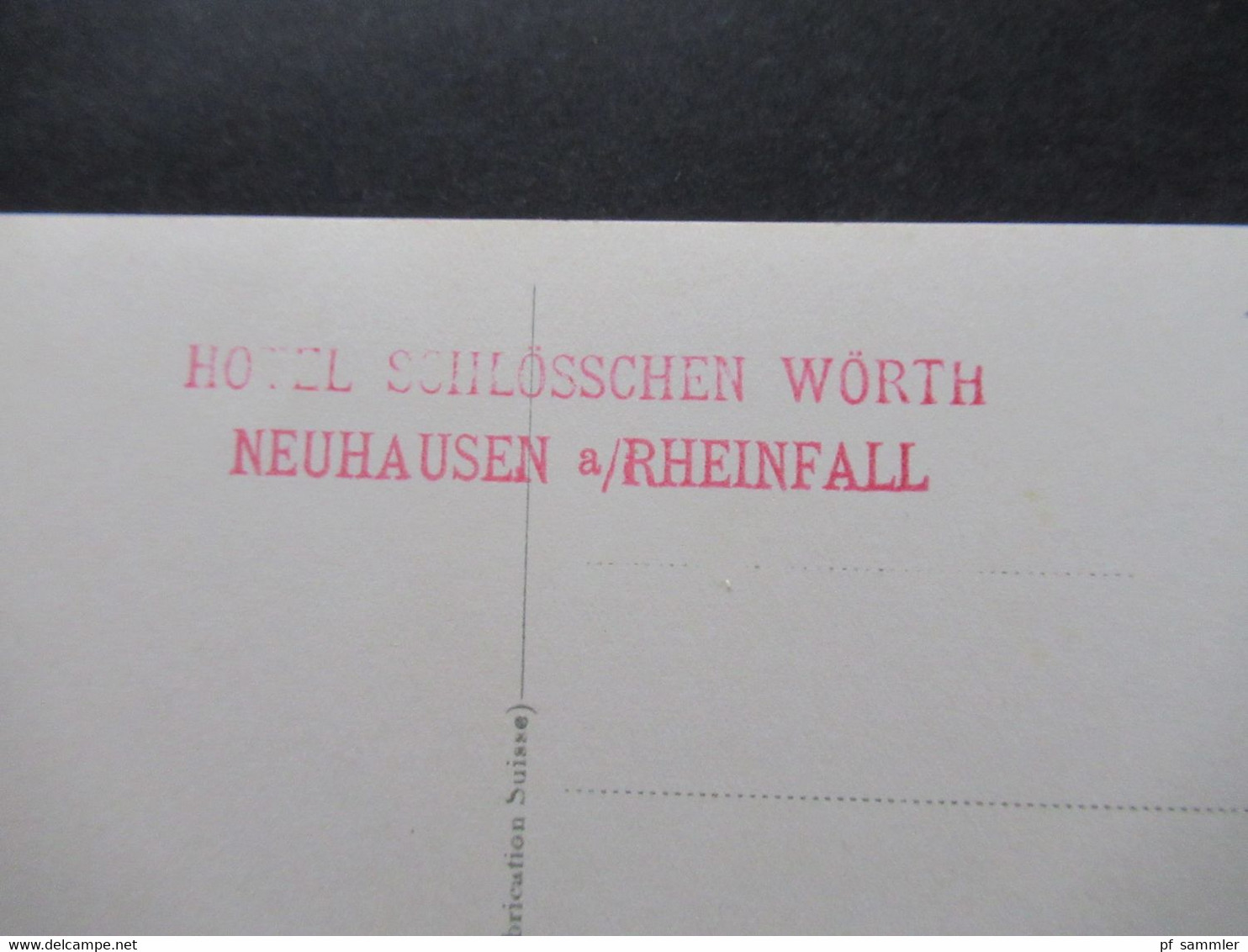 Schweiz AK Ca. 1930er Jahre ?! Rheinfall Und Die Alpen Stempel Hotel Schlösschen Wörth Neuhausen Am Rheinfall - Neuhausen Am Rheinfall