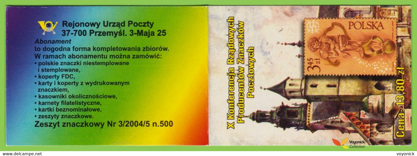Voyo POLAND 2004 Booklet Nr 3/2004/5 (Przemysl) Mi#4107 X 4  (**)  MINT Postage Stamp Printers' Conference - Krakow - Markenheftchen