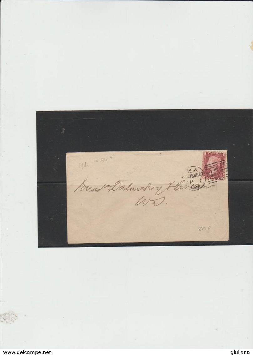 Gran Bretagna 1868 - Busta X L'Interno Affrancata Con 1p Rosso Dentellato - Cartas