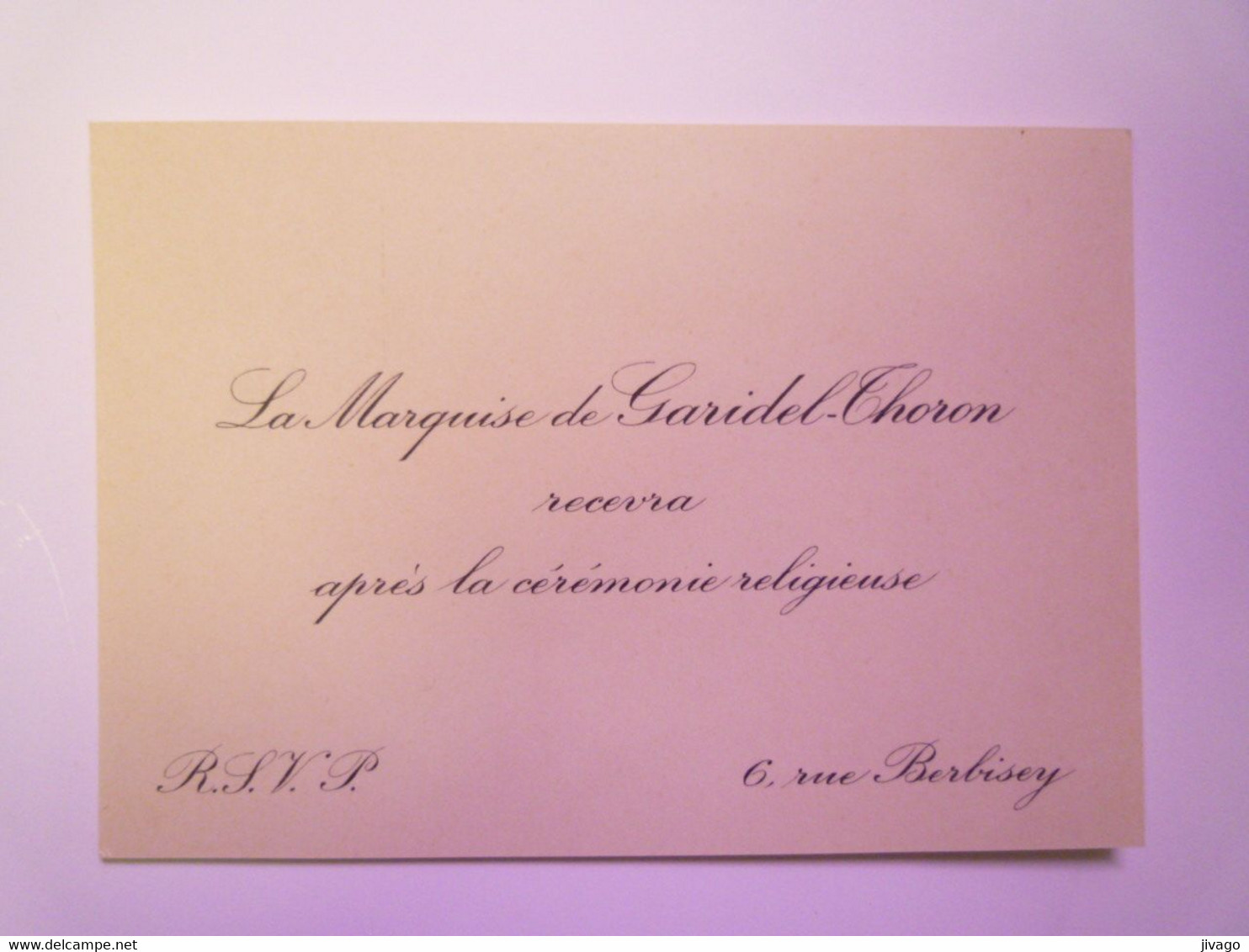 2021 - 433  FAIRE-PART Du Mariage Du Comte De ROCHEFORT D'AILLY Et Jehanne De GARIDEL-THORON  1937   XXX - Mariage