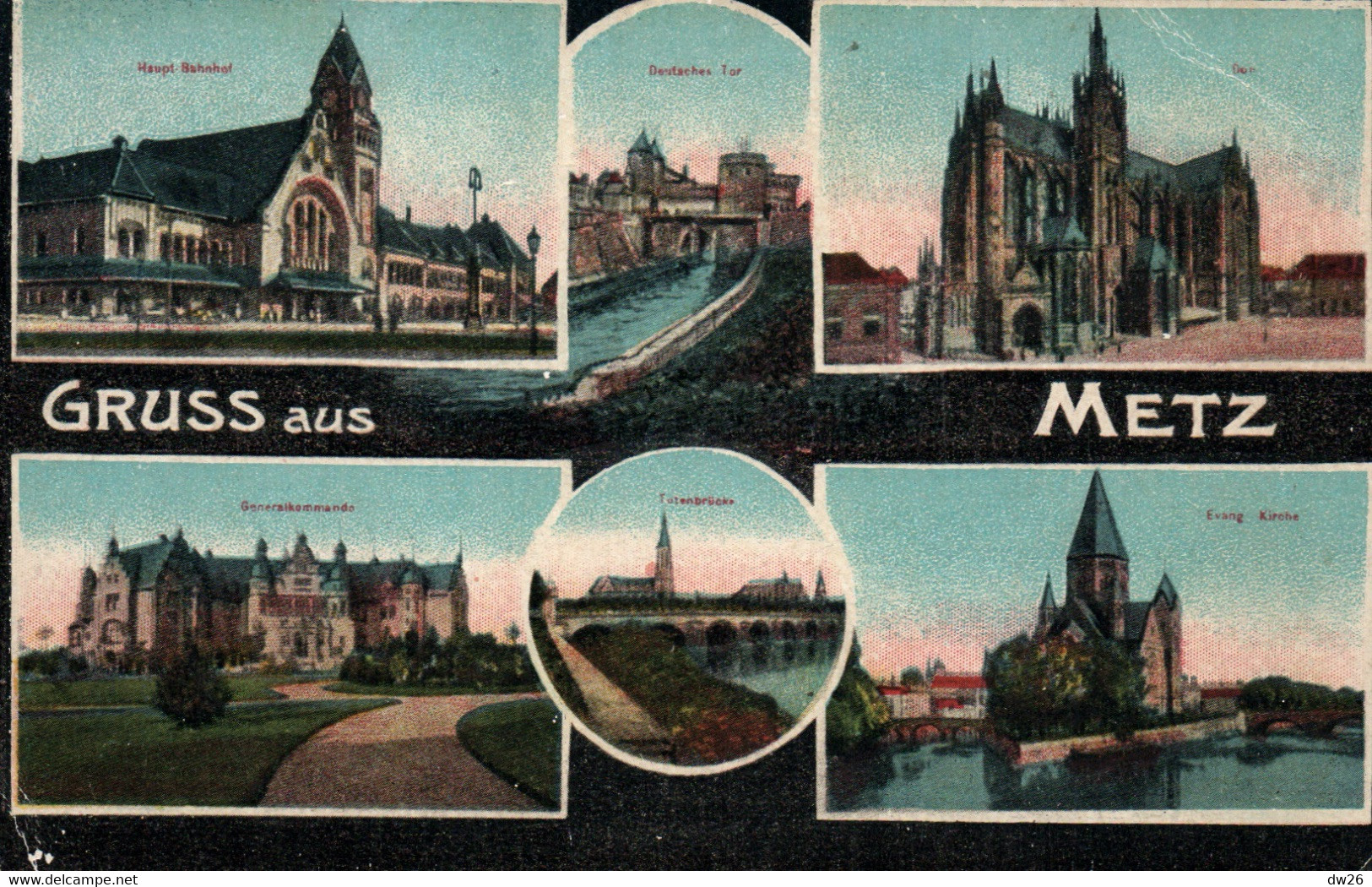 Souvenir De... Gruss Aus Metz 1918 - Multivues (Cathédrale, Gare Bahnhof...) - Souvenir De...