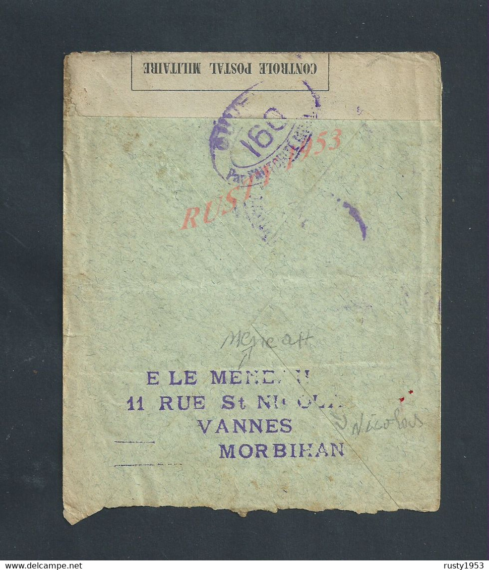 MILITARIA LETTRE EN FRANCHISE MILITAIRE CENSURE ILLUSTÉE CONTROLÉE LEYSIN SUISSE CACHET LE MENEAH VANNES : - Oorlog 1914-18