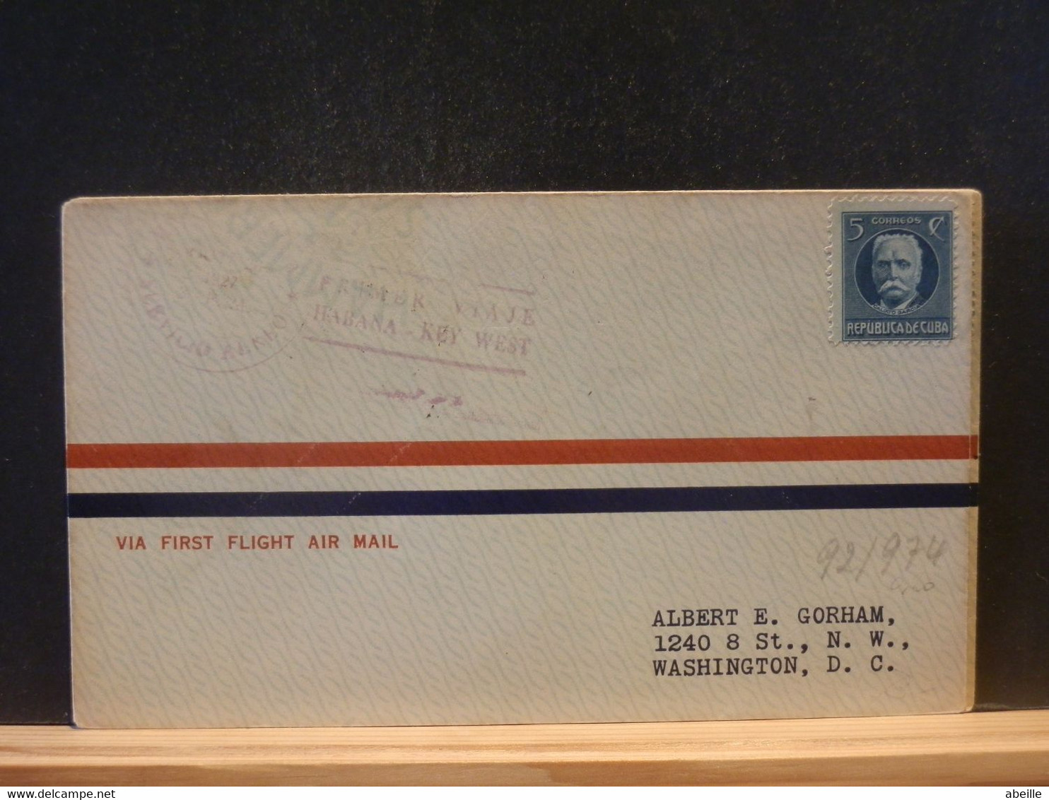 92/974   LETTER  CUBA POUR USA 1927 - Brieven En Documenten