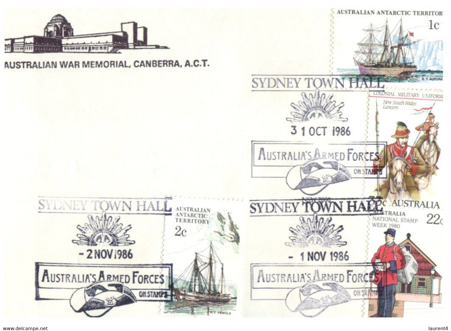 (FF 19) Australia - Australian War Memorial Cover (Canberra) With Many Military Postmarks - Otros & Sin Clasificación