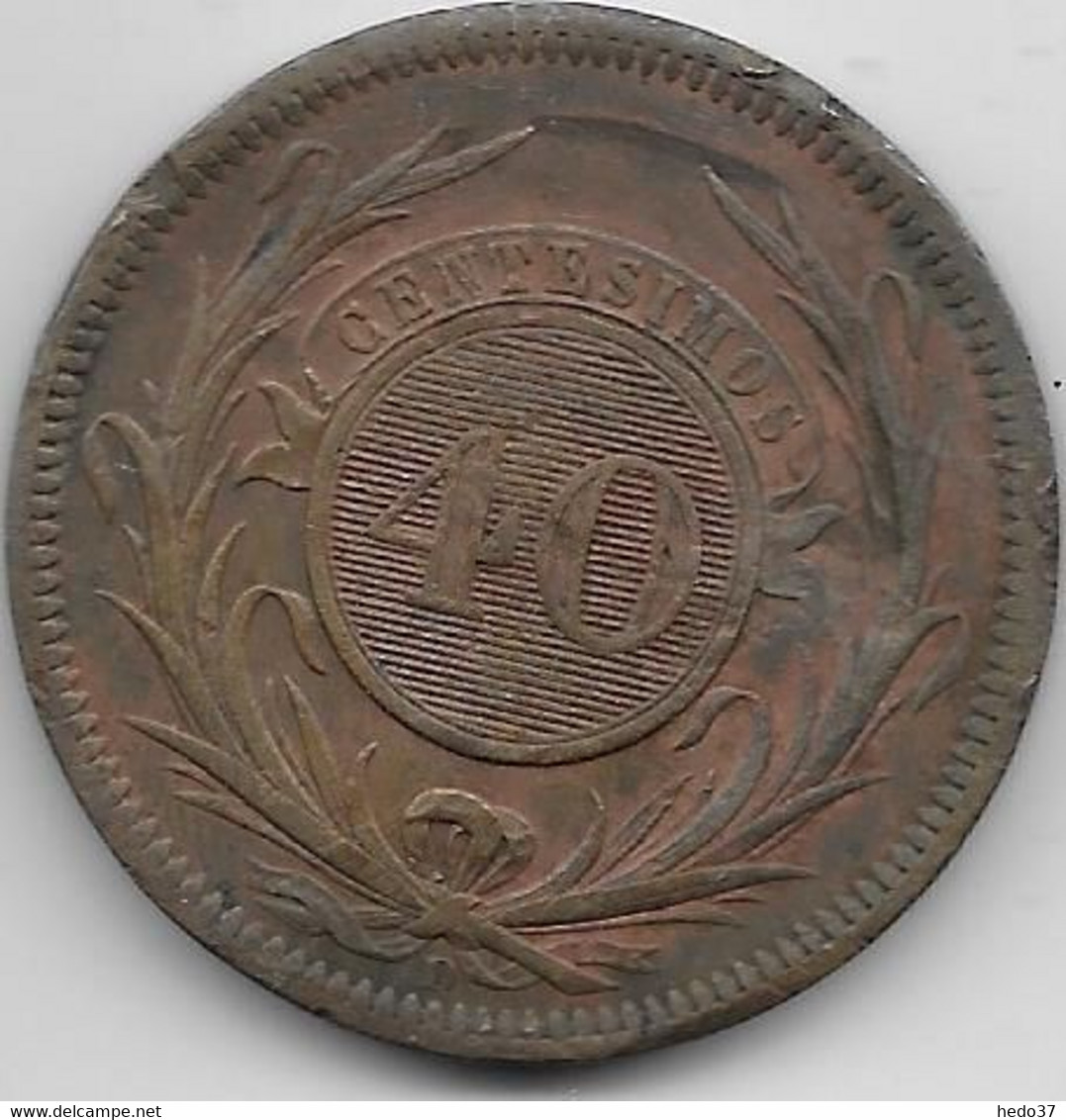 Uruguay - 40 Centesimos 1857 - TTB - Uruguay