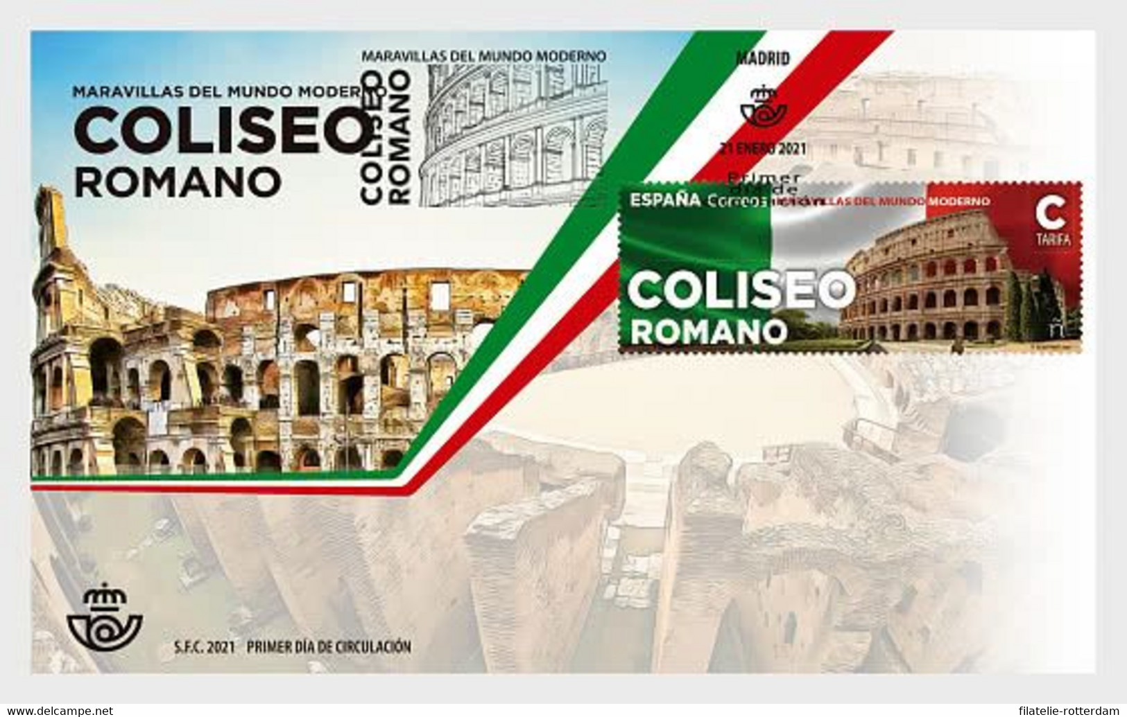Spanje / Spain - Postfris / MNH - FDC Wereldwonderen Colosseum 2021 - Unused Stamps