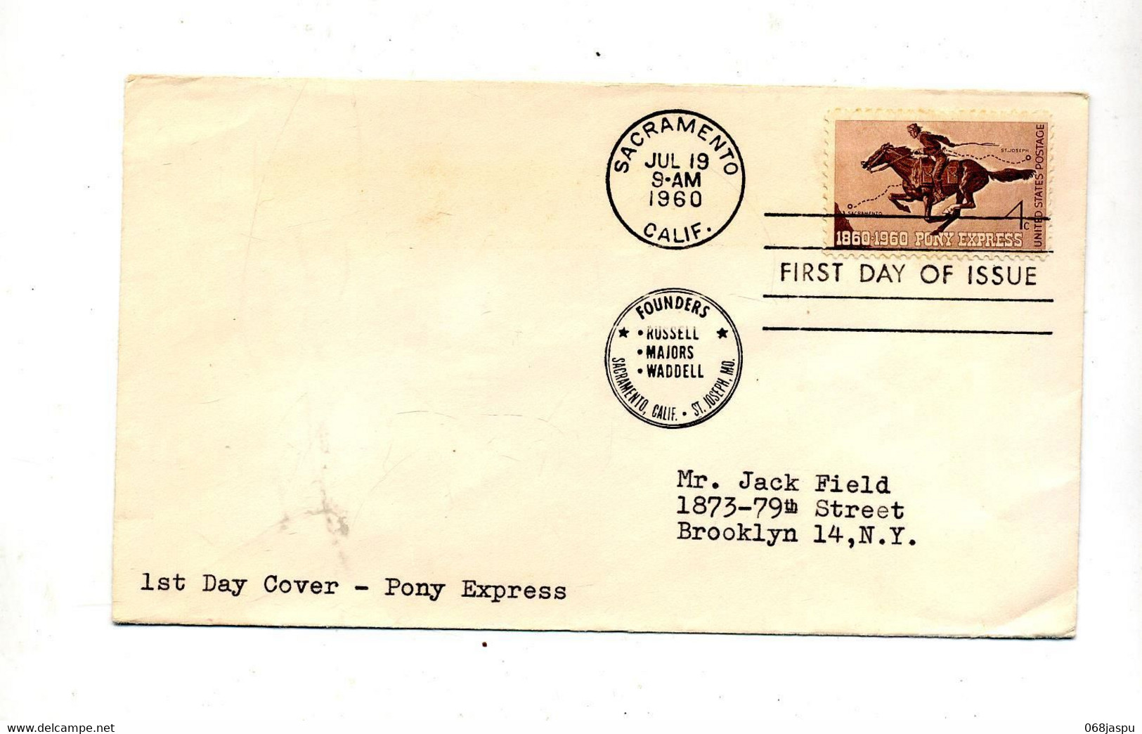 Lettre Fdc 1960 Pony Express - 1951-1960