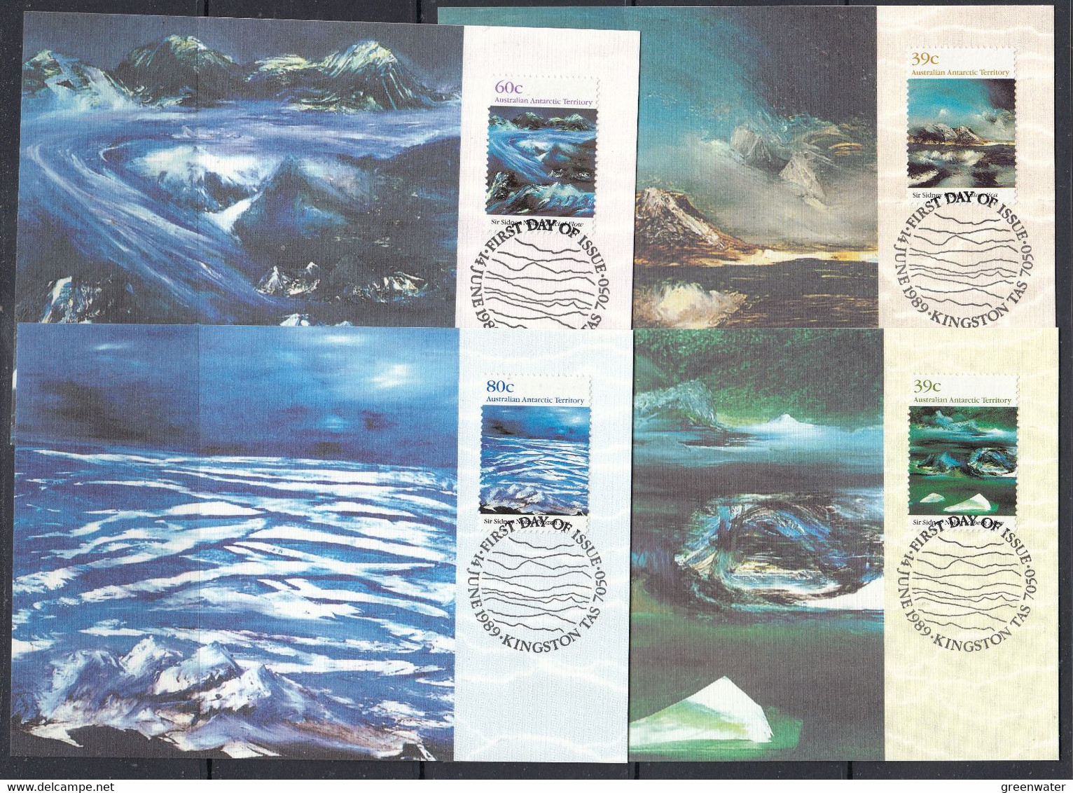 AAT 1989 Nolan Paintings 4v 4 Maxicards ** Mnh (51192) - Maximumkarten