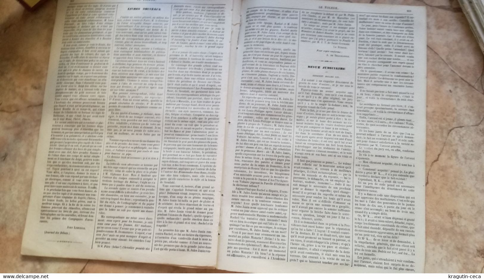 1859 LE VOLEUR VINTAGE FRANCE FRENCH MAGAZINE newspapers NOVELS narrative SHORT STORY STORIES LOUIS XIV SALLE DE MARBRE