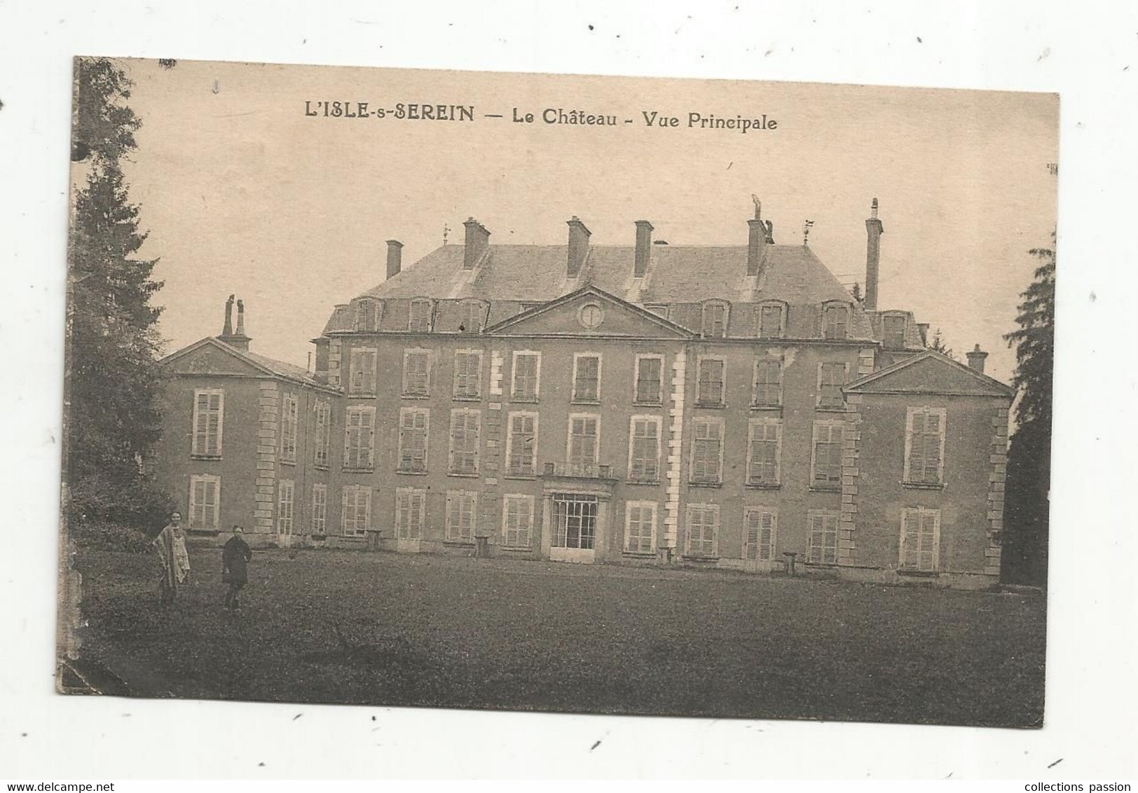 Cp , 89 , L'ISLE SUR SEREIN , Le Château , Vue Principale , Voyagée 1924 - L'Isle Sur Serein