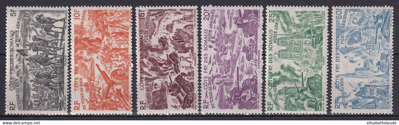 COTE Des SOMALIS - 1946 - TCHAD AU RHIN - YVERT N° 14/19 * MLH - COTE = 18 EURO - Neufs