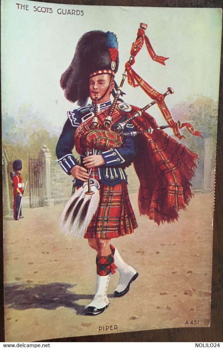 Cpa De 1956, THE SCOTS GUARDS, PIPER, Ecosse - Scotland ,éd Art Colour-Valentine & Sons, écrite - Andere & Zonder Classificatie