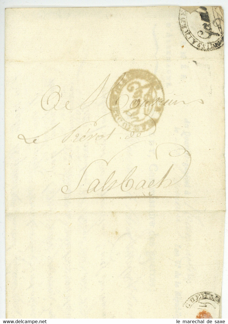 Armee D'Allemagne ACHERN 1797 Ortenaukreis Sasbach Commissaire Guerres Geraldy Execution Militaire - Army Postmarks (before 1900)