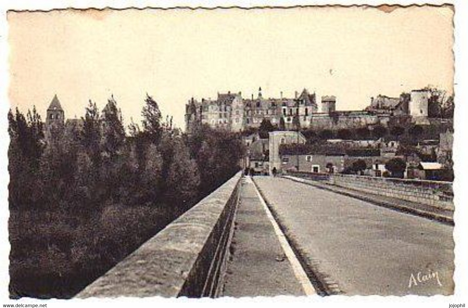 Noyers Sur Cher - Le Pont Et Vue Du Château De Saint Aignan - Circulé 1953 - Noyers Sur Cher