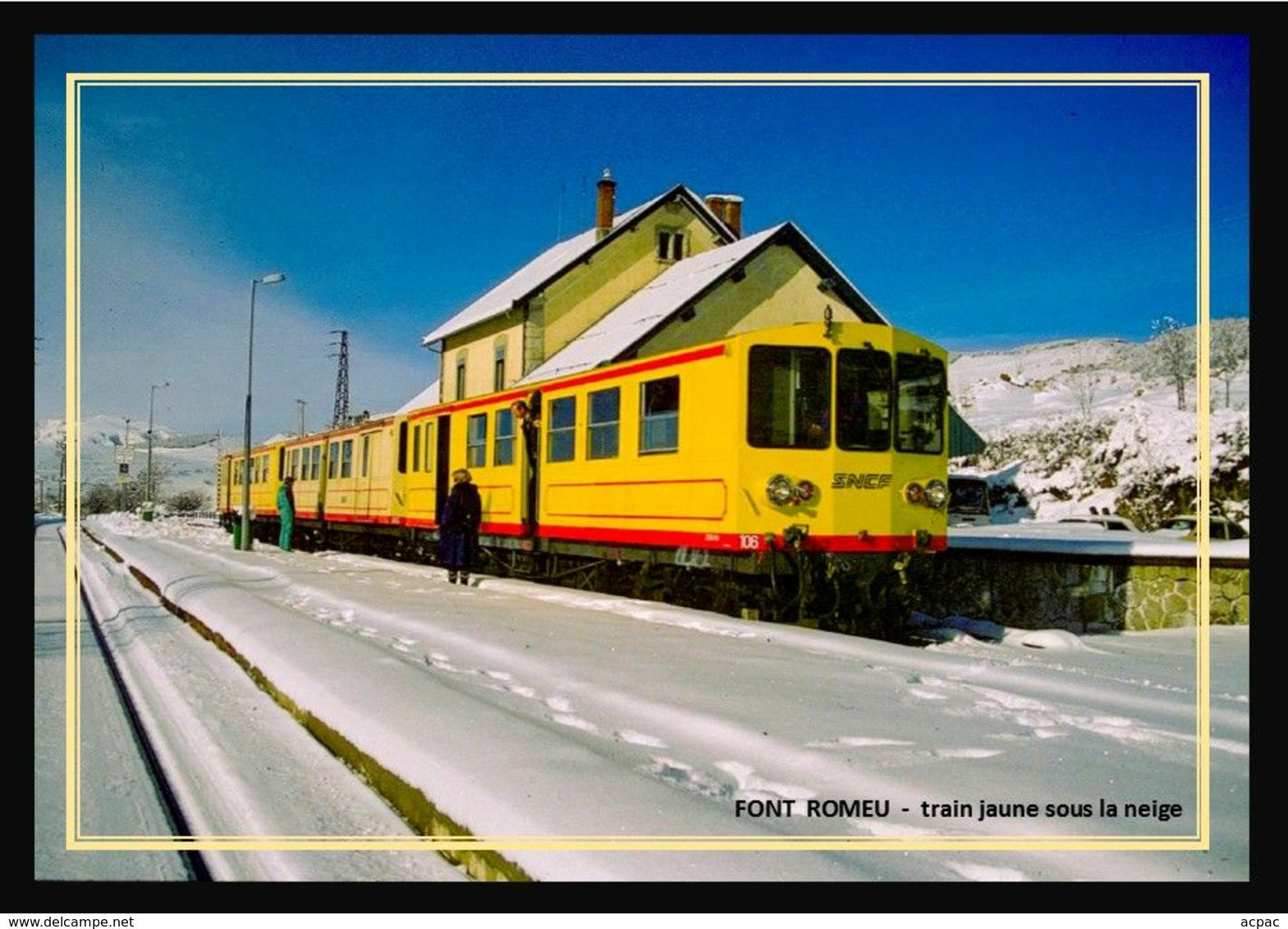 66  FONT  ROMEU  -  Le Train Jaune  Sous La Neige En Station - Andere & Zonder Classificatie