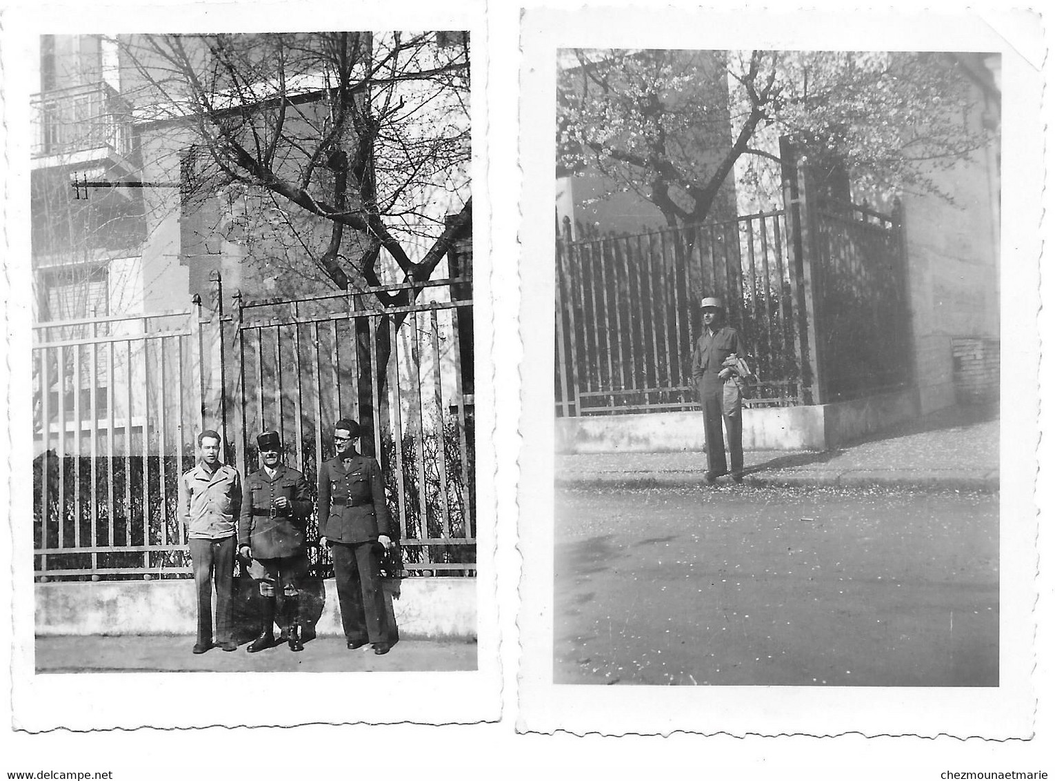 1946 MILAN DONT 15 VIA VEGEZIA - PLESSIS JEAN ET CAPITAINE ROMMELAERE - LOT DE 2 PHOTOS MILITAIRES - Guerra, Militares