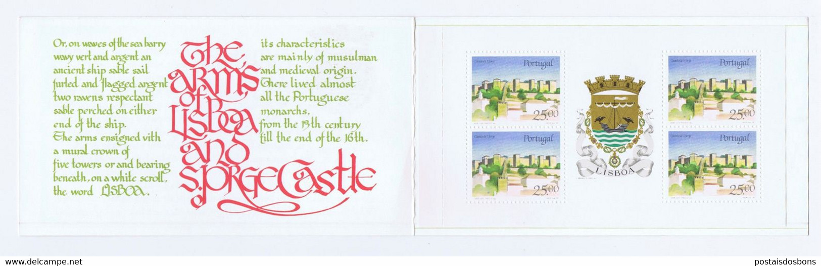 Cx 11 Pinus) Portugal 25$00 X4 Caderno Castelo De S. Jorge ARMAS DE LISBOA CTT - Sonstige & Ohne Zuordnung